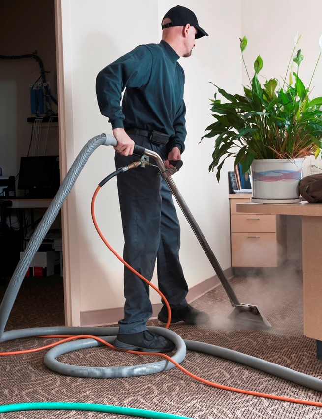Sanitizing a carpet after a flood